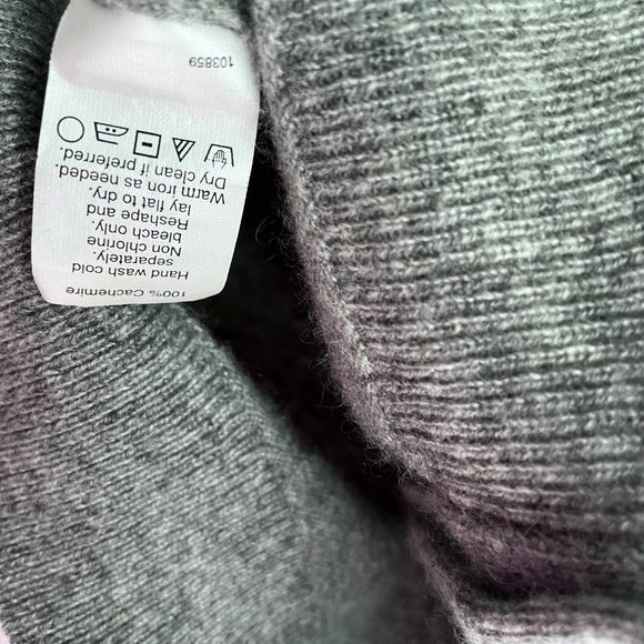 J. Crew Collection Italian Cashmere Gray Color Block Button Back Crew Sweater S - Picture 11 of 14